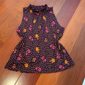 Loft Floral Ruffle Top